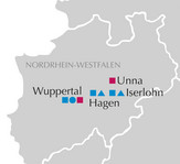 Karte mit Agaplesion-Standorten in NRW