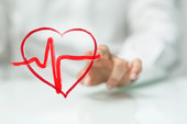 Herzlinie als Symbolbild für den Herzinfarkt
